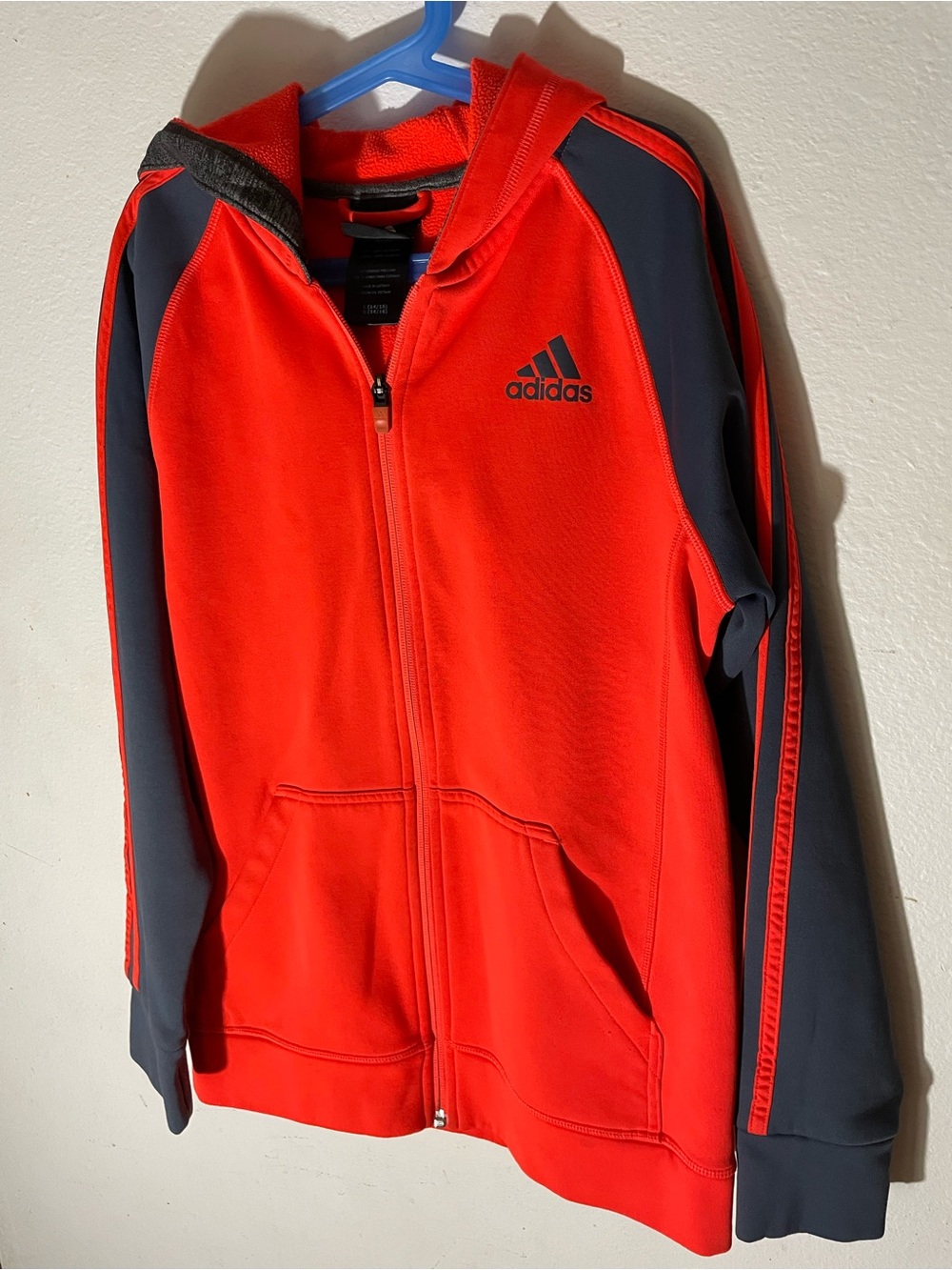 adidas Red and Navy Hooded Full-Zip Jacket for Kids